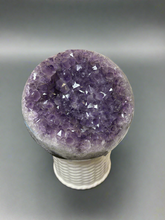 Load image into Gallery viewer, Brazilian amethyst geode sphere 12.5cm hand-polished rich purple hues Diamond Willow Thunder Bay