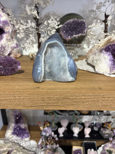 Load image into Gallery viewer, Brazilian Agate Flame – Polished Specimen with Crystal Druzy & Natural Banding