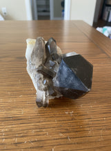 Load image into Gallery viewer, Close up of smokey quartz cluster Brazil showing stunning crystal formation and natural beauty