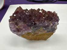 Load image into Gallery viewer, Thunder Bay amethyst cluster specimen with rich purple crystals and natural inclusions, front-facing display angle