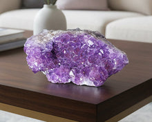 Load image into Gallery viewer, Unique Thunder Bay amethyst and hematite crystal specimen, display option 2