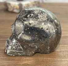 Load image into Gallery viewer, Thunder Bay Hand-Carved Pyrite Crystal Skull from Peru