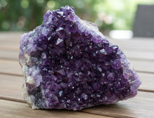 Load image into Gallery viewer, Purple amethyst crystal specimen with hematite inclusions from Thunder Bay Ontario Canada