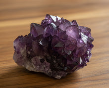 Load image into Gallery viewer, Thunder Bay amethyst specimen side view - 6x4x3.5cm compact with purple hue and hematite