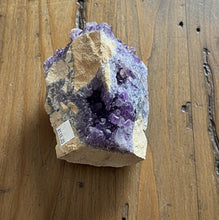 Load image into Gallery viewer, Natural Canadian amethyst and hematite crystal display piece from family-owned Thunder Bay mine