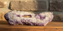 Load image into Gallery viewer, Side view of 14cm Thunder Bay Amethyst display specimen from Diamond Willow Mine