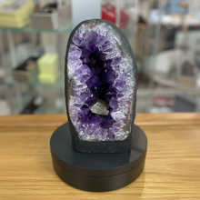 Load image into Gallery viewer, Premium Uruguayan Amethyst Cathedral Geode with Calcite