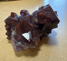 Load image into Gallery viewer, Thunder Bay Hematite-Coated Amethyst Cluster – Deep Red Burgundy Crystal Specimen
