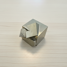 Load image into Gallery viewer, Spanish intergrown pyrite cube cluster with brilliant golden metallic crystals, 126 grams, 3×4×4cm natural mineral specimen