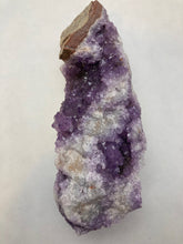 Load image into Gallery viewer, Canadian amethyst specimen 46 displaying purple crystal pockets running through natural quartz base