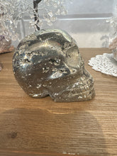Load image into Gallery viewer, Hand-Carved Pyrite Crystal Skull from Peru
