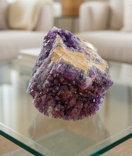 Load image into Gallery viewer, Canadian amethyst display piece with purple and hematite crystals, 15cm x 10cm, from Diamond Willow Mine Thunder Bay

