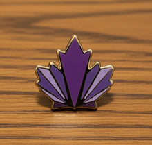 Load image into Gallery viewer, Diamond Willow Amethyst Mine logo pin with purple amethyst design

