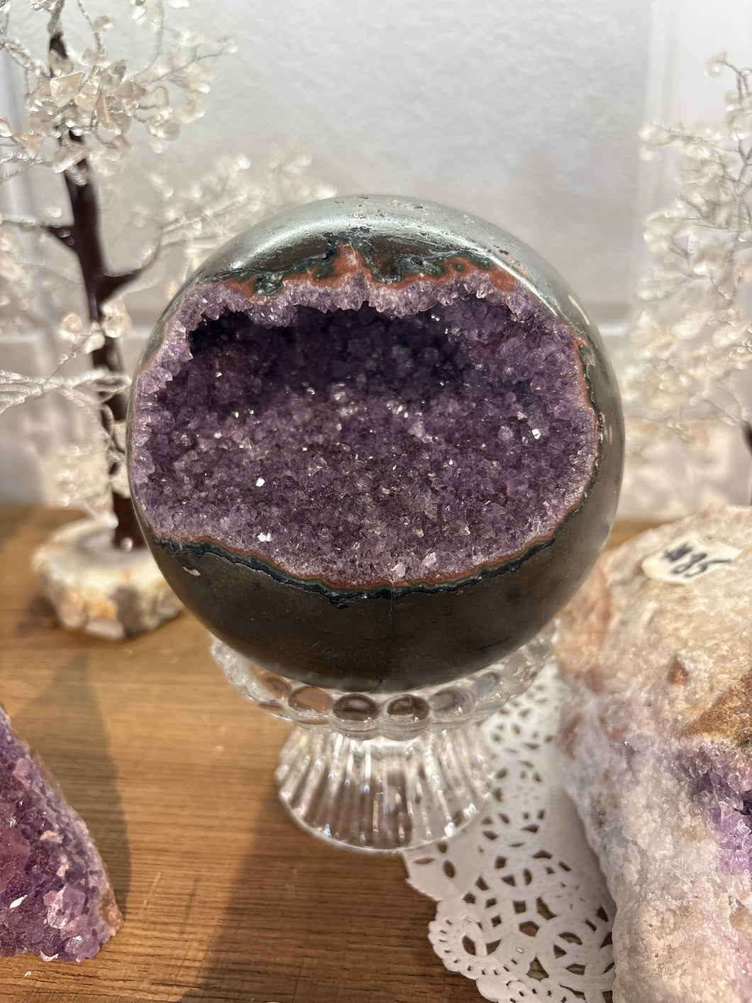 Thunder Bay Amethyst Geode Sphere | Hand-Polished Premium Crystal ...