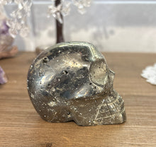 Load image into Gallery viewer, Thunder Bay Hand-Carved Pyrite Crystal Skull from Peru
