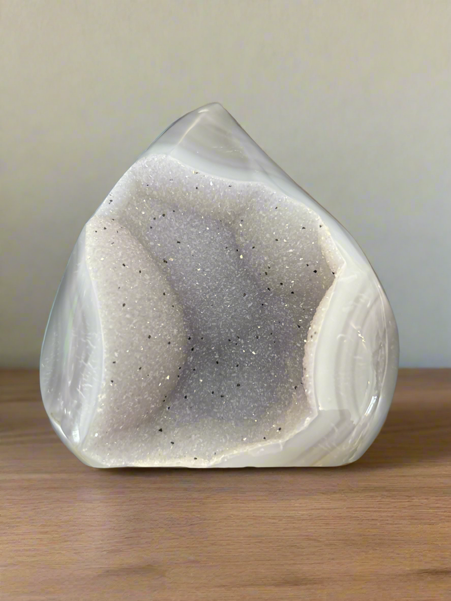 Polished Uruguayan agate flame 10cm hand-selected unique natural patterns Diamond Willow Thunder Bay