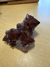 Load image into Gallery viewer, Thunder Bay Hematite-Coated Amethyst Cluster – Deep Red Burgundy Crystal Specimen
