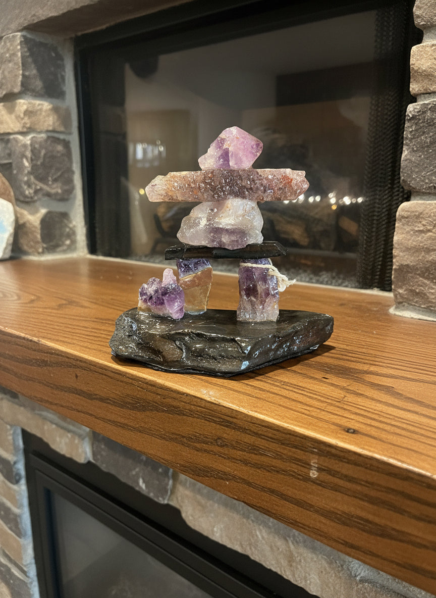 Canadian Inukshuk locally made symbol of strength perseverance community Diamond Willow Thunder Bay