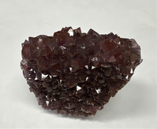Load image into Gallery viewer, Thunder Bay amethyst display specimen featuring densely packed purple crystal points with hematite and barite inclusions, angled perspective

