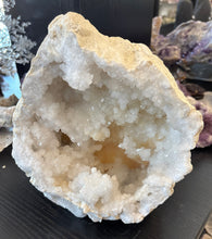 Load image into Gallery viewer, Authentic Moroccan geode crystal specimen 12cm by 20cm showing natural crystal formations with dual display options from Diamond Willow Mine


