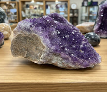 Load image into Gallery viewer, Canadian amethyst specimen showing purple crystal formations, side 1, from family Thunder Bay mine

