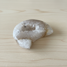 Load image into Gallery viewer, Thunder Bay Agate Crescent Moon with Druzy Crystal Cavity
